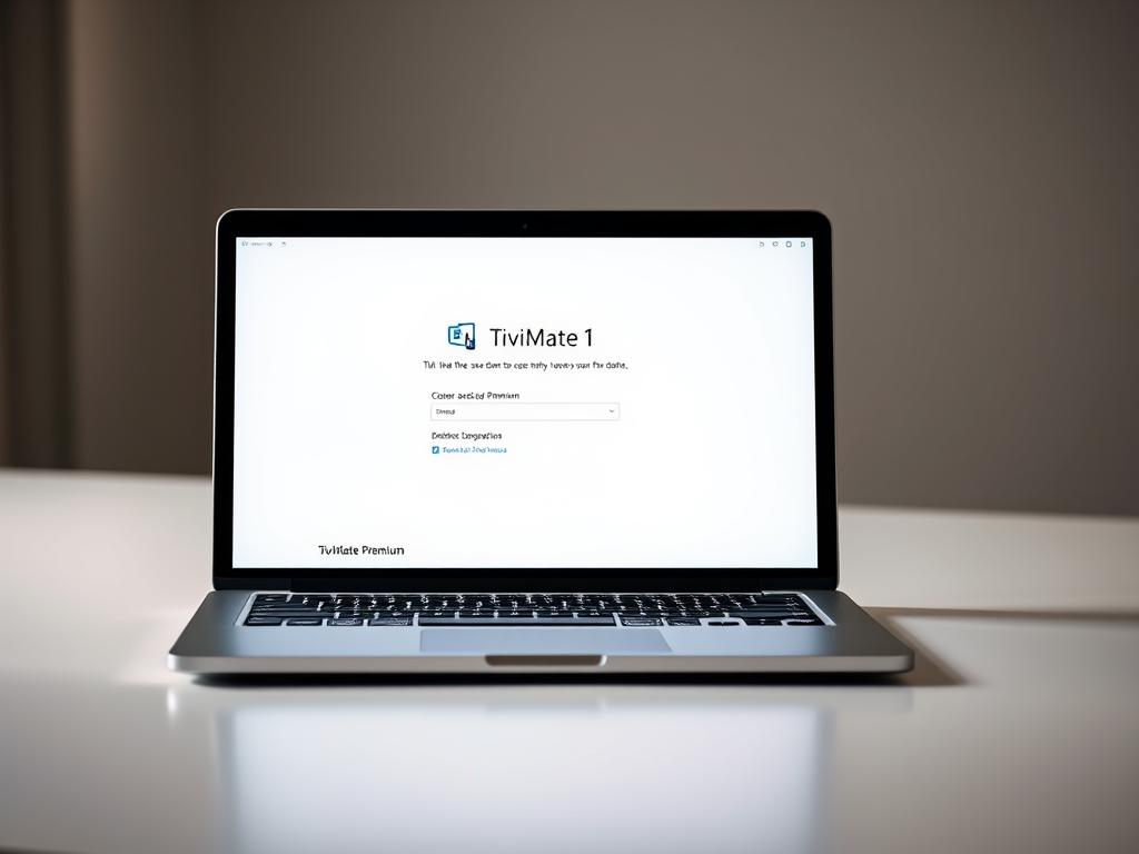 A well-lit, high-resolution desktop scene featuring a modern Windows 11 laptop or PC displaying the TiviMate Premium activation screen. The laptop is situated on a clean, minimalist desk, with a sleek, aluminum body and a vibrant, high-definition display. The laptop's screen shows the TiviMate Premium activation interface, with clear and legible text, intuitive menu options, and a sense of seamless integration with the Windows 11 operating system. The overall atmosphere is one of professionalism, productivity, and a premium user experience. A well-lit, high-resolution desktop scene featuring a modern Windows 11 laptop or PC displaying the TiviMate Premium activation screen. The laptop is situated on a clean, minimalist desk, with a sleek, aluminum body and a vibrant, high-definition display. The laptop's screen shows the TiviMate Premium activation interface, with clear and legible text, intuitive menu options, and a sense of seamless integration with the Windows 11 operating system. The overall atmosphere is one of professionalism, productivity, and a premium user experience.